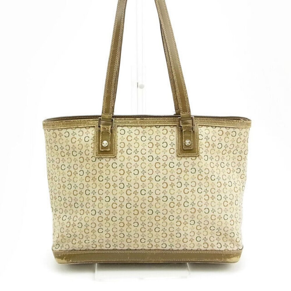 Celine Tote bag Green Beige Woman Authentic Used